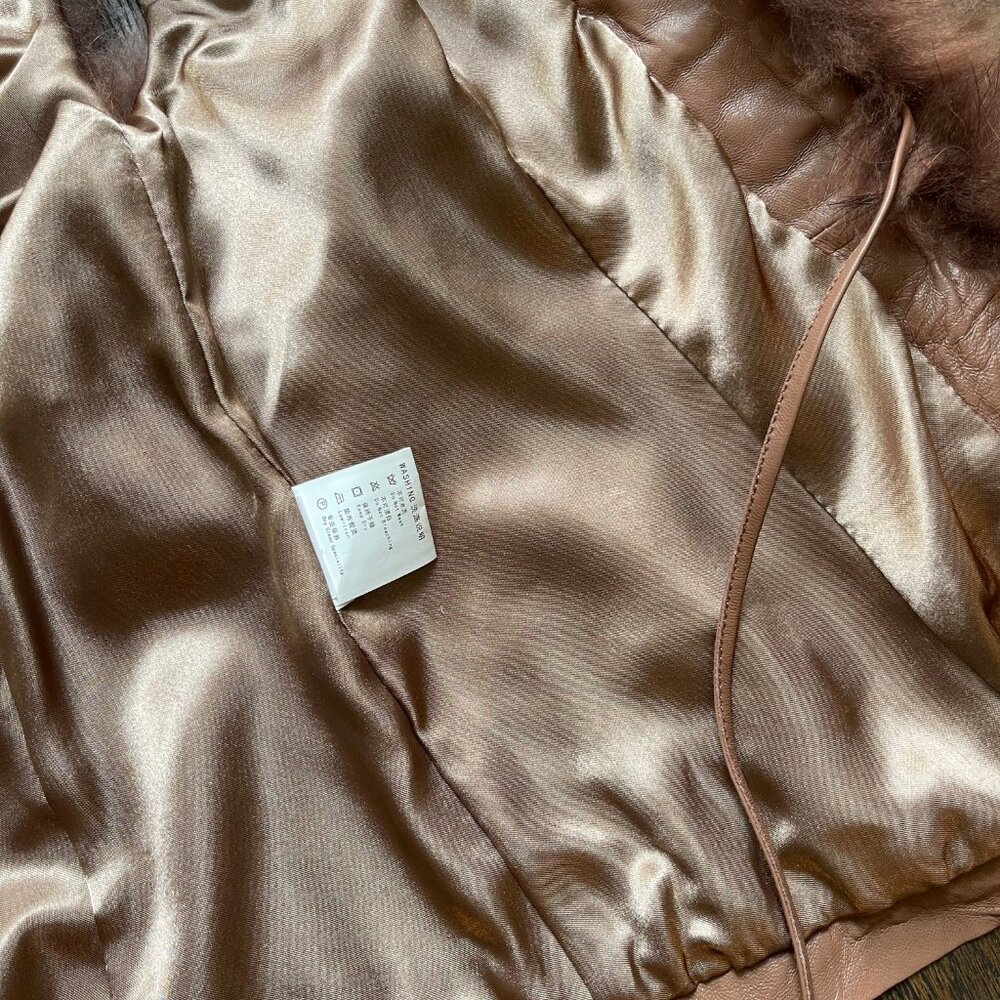New Real Fox Fur Brown Leather Vest XS - Picture 7 of 10